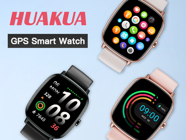 huakua smart watch for men with gps