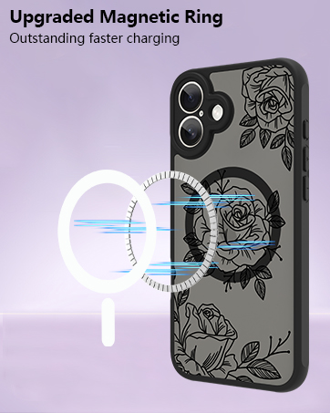 Case for iPhone Case Black Wildflower Case 