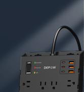 DEPOW Power Strip Surge Protector with 24 AC Outlets (1875W/15A), 6 USBs (2 USB-C Ports), 3400J S...