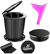 ANJ OUTDOORS Retractable Camping Toilet with Female Urinal | Adjustable Height Portable Toilet fo...