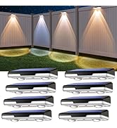 Blansong Solar Fence Lights Outdoor Step Lights Waterproof 3000K 4000K 6000K 50 Lumens Lens LED D...
