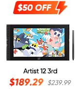 XPPen Artist 12 3rd 11.9" Drawing Tablet with Screen | X4 Pen 16K Pressure | Dial Wheels+8 Keys |...