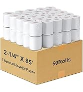 LabelMore 2-1/4" X 85' Thermal Receipt Paper, Credit Card Paper Rolls Thermal, Cash Register Roll...