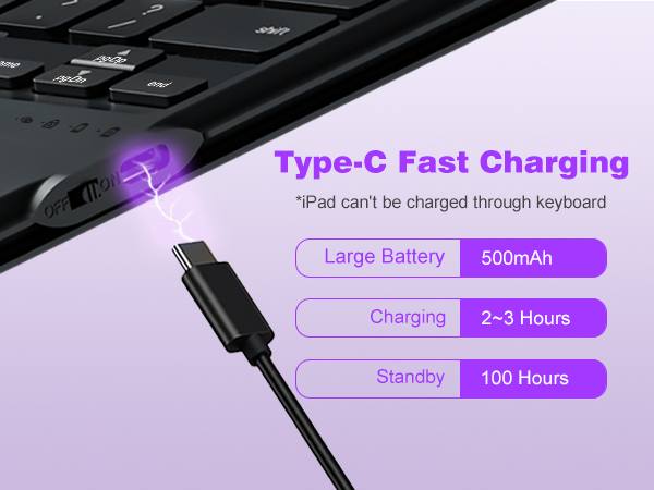 Type-C Fast Charging,500mah long last battery