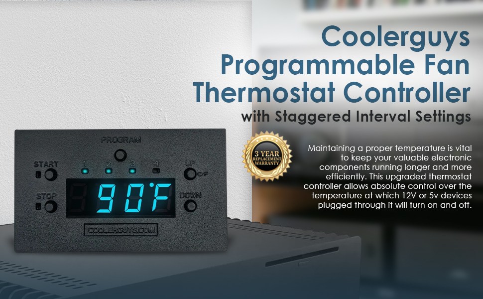Coolerguys Programmable Fan Thermostat Controller on an AV system