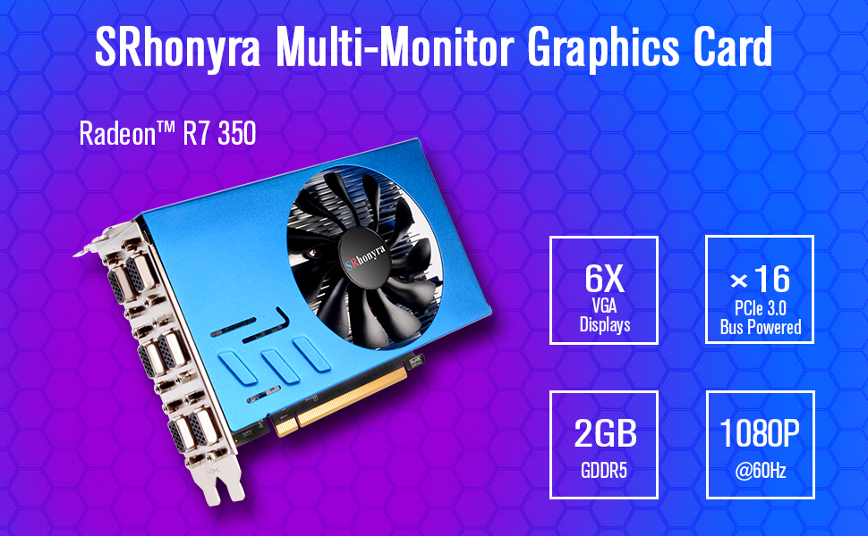 SRhonyra Multiple graphics card 6vga 2gb video card