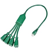 Doodays 14AWG SJTW 15A 1875W 14/3-Gauge 2.3FT Power Splitter, 4 Way Short Power Extension and Out...