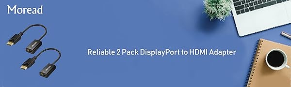 2 Pack DisplayPort to HDMI Adapter