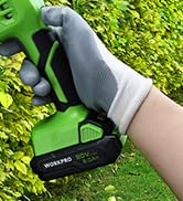 WORKPRO 20V Cordless Grass Shear &amp; Shrubbery Trimmer-2 in 1 Handheld Hedge Trimmer, Electric Gras...