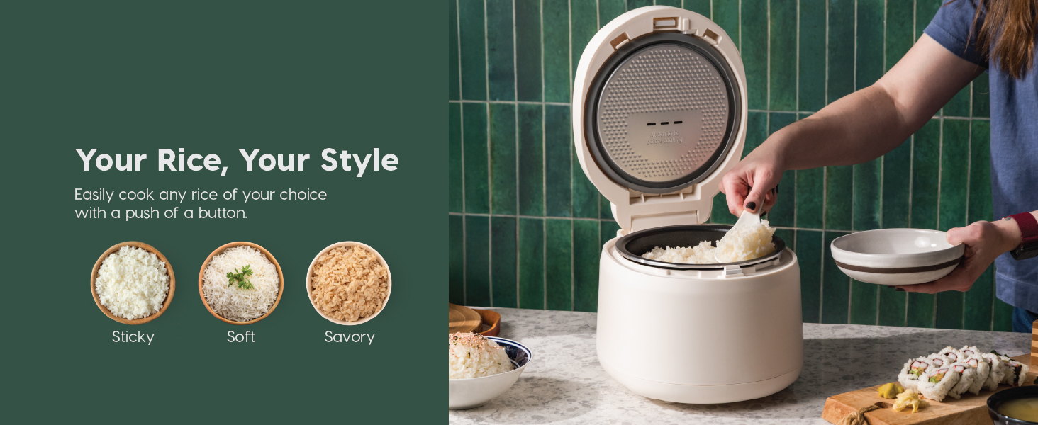 IRIS USA Micom Japanese Rice Cooker, 3-Cup Uncooked/6-Cup Cooked, Fuzzy Logic Kitchen Appliance