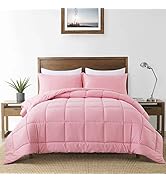 DOWNCOOL All Seasons Bedding Comforters &amp; Sets with 2 Pillow Cases -3 Pieces Bed Set Queen Down A...