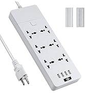 6 Outlet Power Strip with 4 USB Ports, Jumpso 6ft Long Extension Cord with Multiple Outlets, 110-...