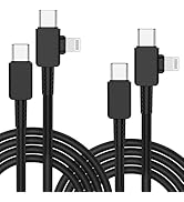 2 in 1 USB C to Lightning/USB C Cable,[2Pcs/6FT] 60W USB C Multi Fast Charging Cable with Type C/...