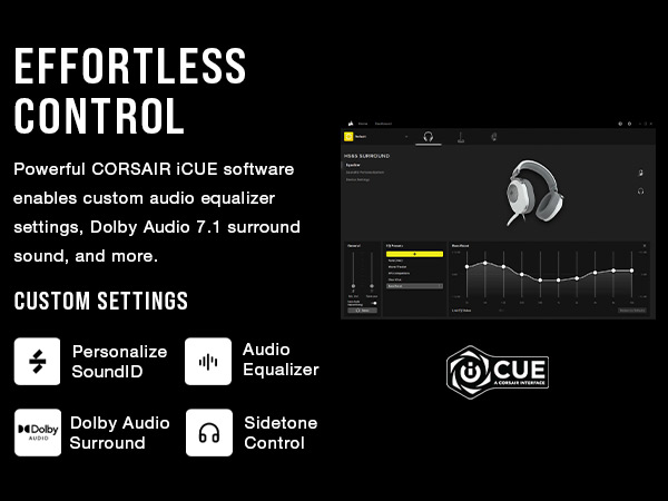 icue, SoundID, Audio Equalizer, wired headset, gaming headset