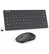 TECKNET Wireless Keyboard and Mouse Combo, Mini Cordless Computer Keyboard and Mouse Set 2.4GHz, ...