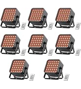 DazzlingStage 36 LED Wireless Uplights, 72W RGB Rechargeable Par Lights, Battery Powered Stage Li...