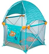 Bright Starts Disney Baby Finding Nemo Pop 'N Play Deluxe Portable Playard, Pop-and-Fold, Baby Be...
