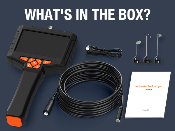 Borescope with Light Industrial Endoscope Inspection Camera with Probe Flexible Mechanic