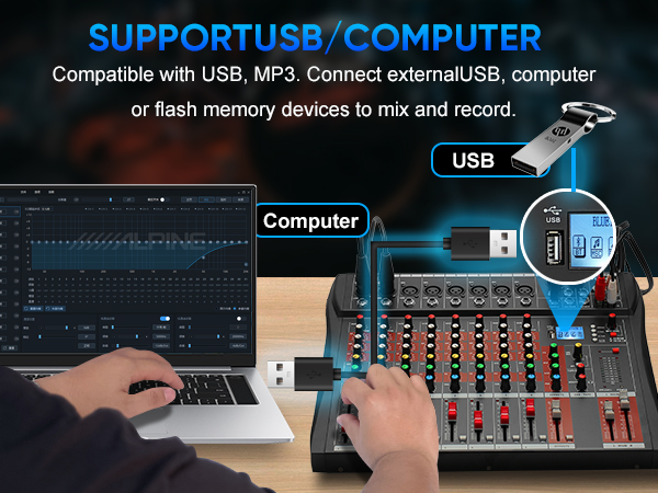 SUPPORTS U DISK FOR MUSIC RECORDING/PLAYBACK,WIRELESS BLUETOOTH CONNECTION.