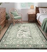 GarveeHome Provence Botanical Grove 4x6 Rug Sage Green Vintage Cottagecore Carpet 4 x 6 Area Rug ...