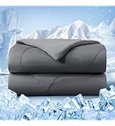 bedsmile Cooling Comforter Queen Size, Double-Sided Cold Tech Fabric Quilted Bed Comforters Cooli...