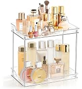 FODIENS 2 Tier Bathroom Counter Organizer, Clear Bathroom Counter Shelf for Vanity Countertop, Ki...