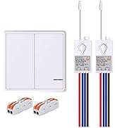 GREENCYCLE Wireless Light Switch and Receiver Kit, Outdoor 1900ft Indoor 229ft, No Wiring No WiFi...