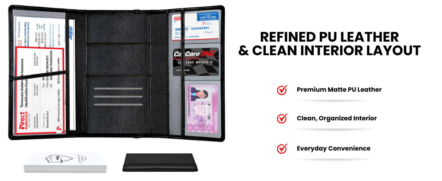 car insurance and registration card holder
