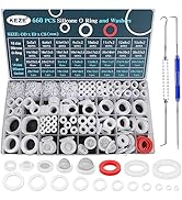 KEZE 660 PCS 18 Size Clear Food Grade Silicone O Ring Assortment Kit and 14 Size Silicone Washer ...