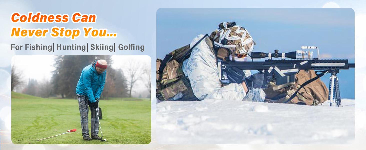 Hand warmers for fishing, hunting, skiing, golfing and other outdoor activities