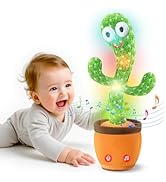 TWORIVER Dancing Talking Cactus Toy,Silly Baby Stocking Stuffers for Kids,Interactive LED Repeat ...