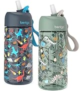 Bentgo Kids Water Bottle 2-Pack - New, Improved 2023 Leak-Proof BPA-Free 15 oz Cups for Toddlers...