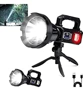 Rechargeable Handheld Spotlight, 200,000L High Lumens Super Bright LED Solar &amp; Battery Powered Sp...