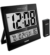 Sharp Atomic Clock - Atomic Accuracy - Never Needs Setting! -New Gloss Black Style - Jumbo 3" Eas...