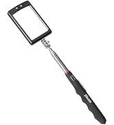 KOOPOOL Telescoping Inspection Mirror LED Lighted Flexible Inspection Mirror 360 Swivel for Extra...