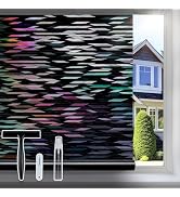rabbitgoo Window Privacy Film, Total Blackout Window Film, Stained Glass Heat Control Glass Therm...