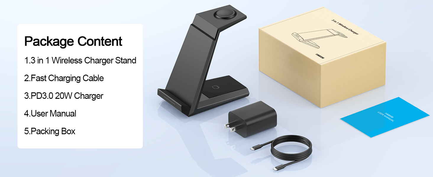 3 in 1 wireless charger stand