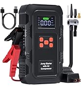 HPBS 5000A Jump Starter with Air Compressor, Portable Car Battery Jump Starter with 150 PSI Tire ...