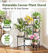 3-Tier Large Plant Stand Indoor with 7.9-Inch Wide Drainage Tray
