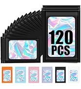 120PCS Smell Proof Mylar Bags,4"x6" Resealable Bag for Small Business,Holographic Packaging Bags ...