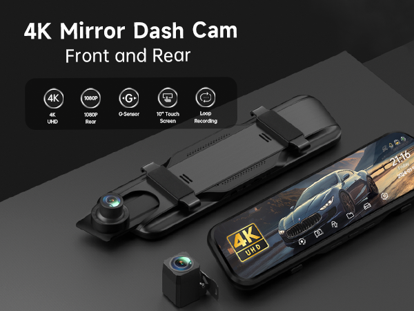 mirror dash cam front and rear