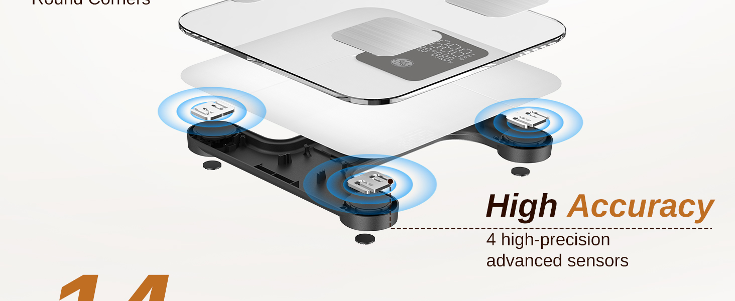 high accuracy 4 high precision advanced sensors body composition scale balanza de peso corporal