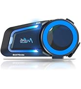 MAXTO Motorcycle Bluetooth Headset M6S,Mesh Intercom1000M Communication Systems 8 Riders Motorcyc...