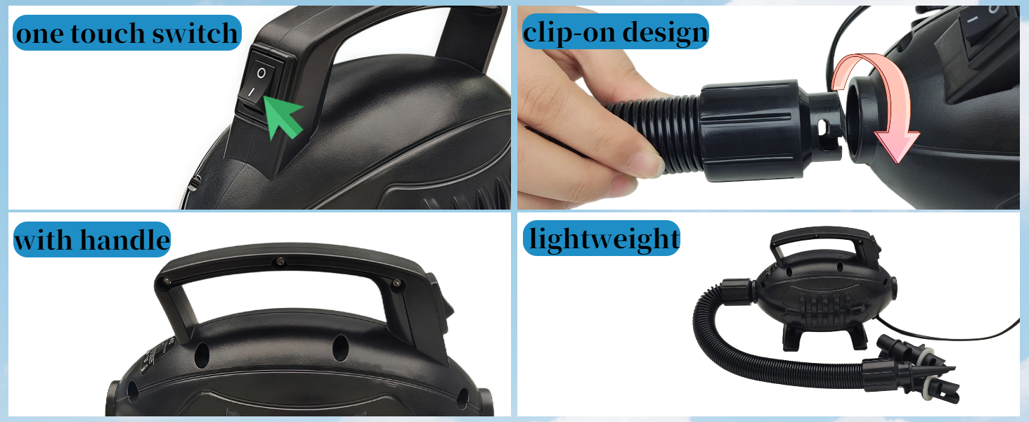 Our electric air mattress pumps are simple to operate