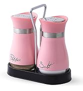 Salt and Pepper Shakers Set, Stainless Steel with Glass Bottle for Table, RV, Camp, BBQ, Set of 2...