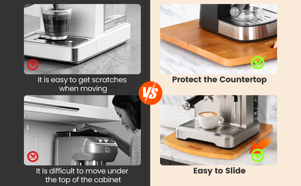 sliding tray for coffee maker