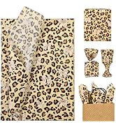 LIAPAWPAW Leopard Print &amp; Bow Tissue Paper for Gift Bags 60 Sheets 20x14 in | Cheetah Gift Wrappi...