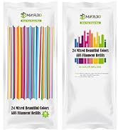 24 Colors 2.85mm ABS 3D Printing Pen Filament Refill, Each pc 0.3m, Each Color 5pcs, Total 120pcs