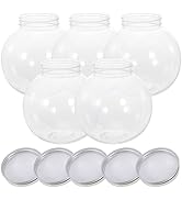 MAGICLULU 5pcs Spherical Plastic Candy Jar Globe Shaped Candy Jar Transparent Round Candy Bottle ...