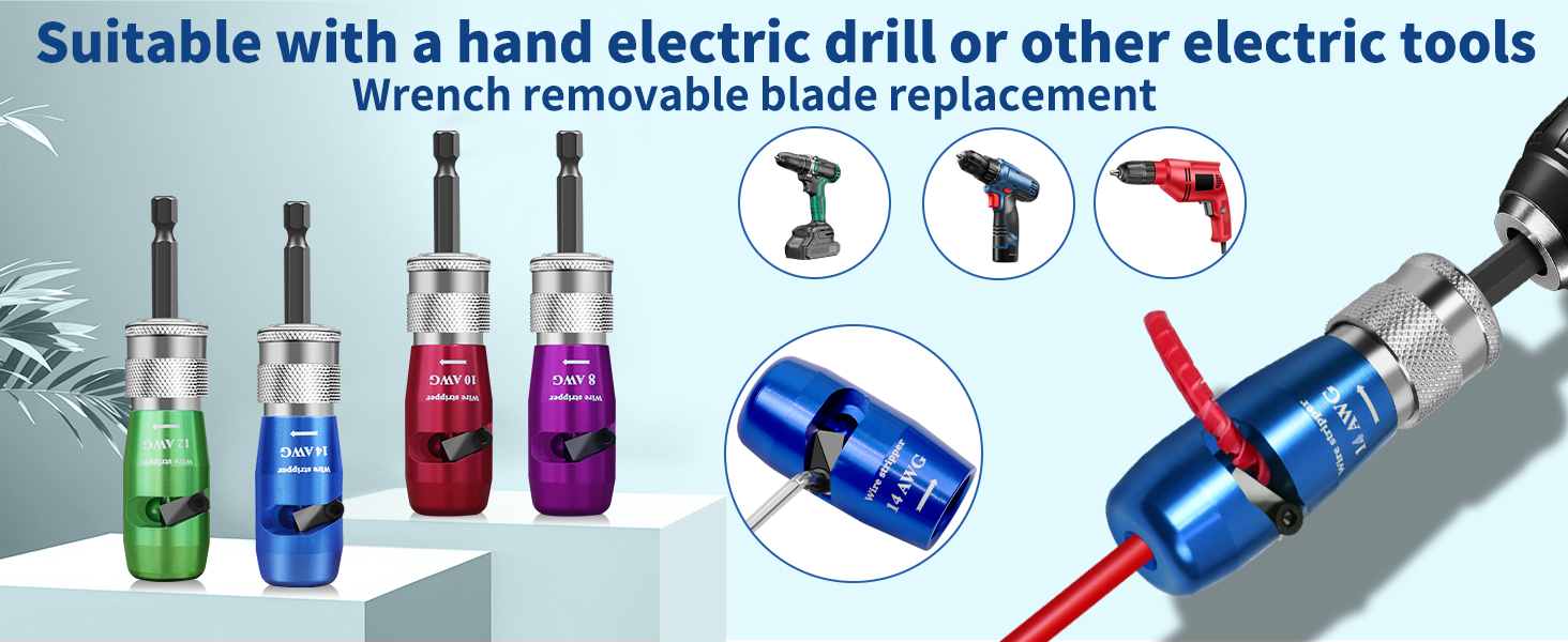 wire stripping tool for drill